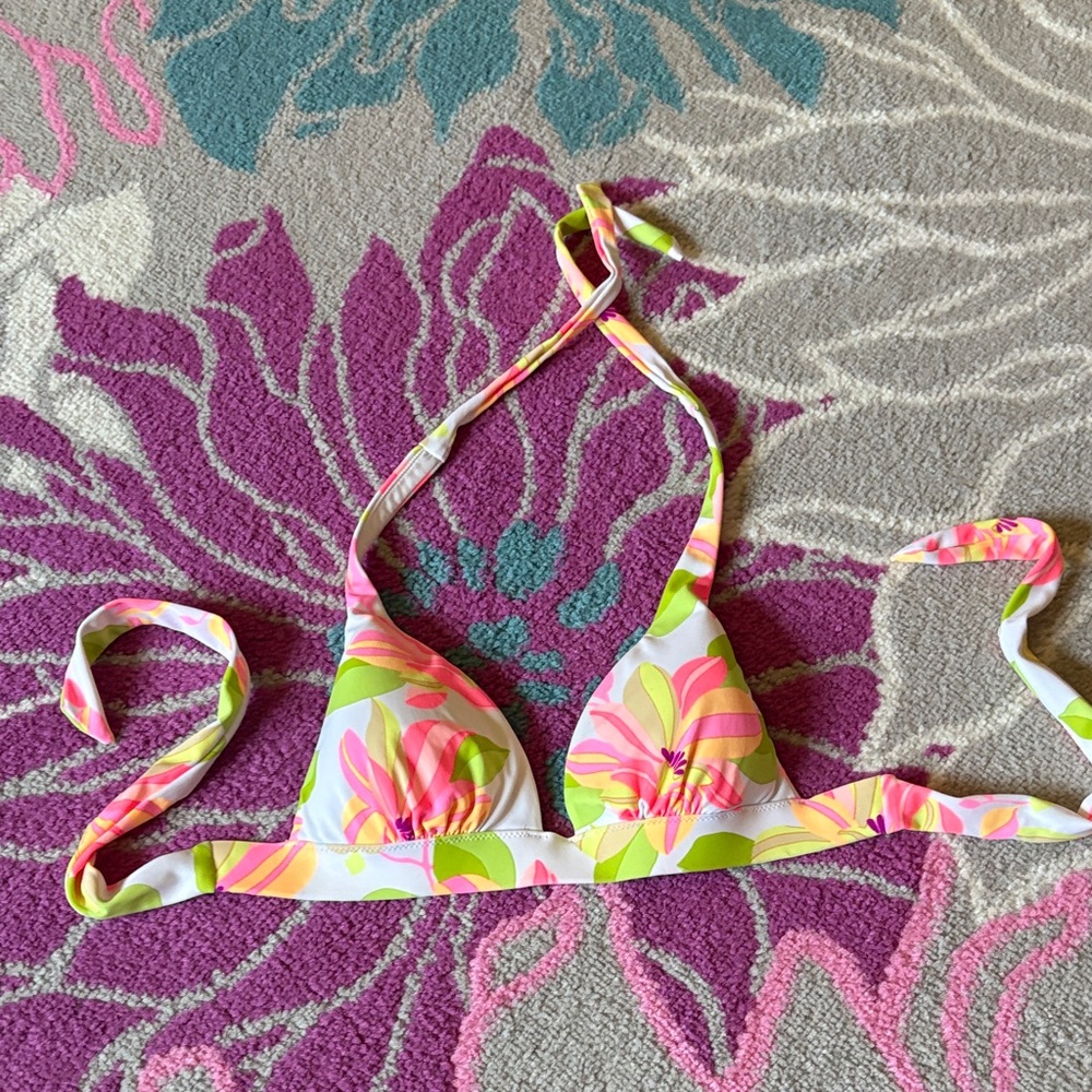 Victorias Secret Floral Push Up Halter Bikini Top
